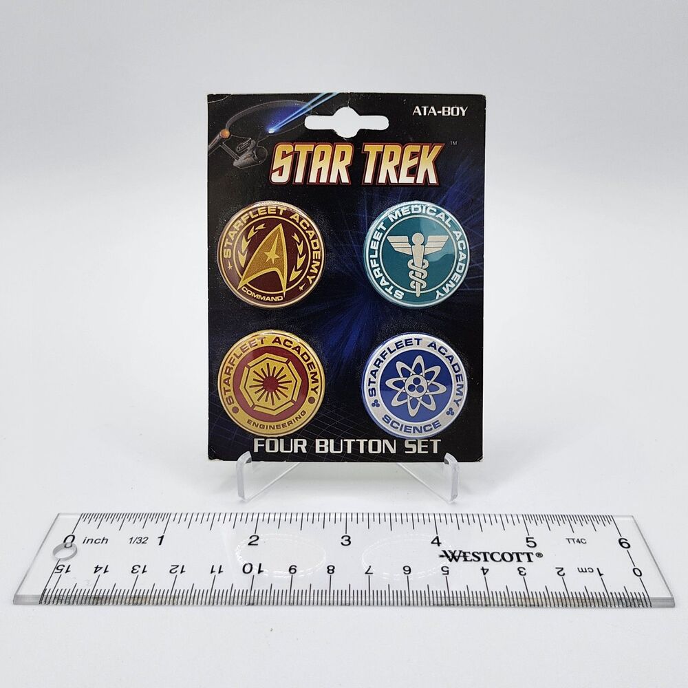 Star Trek Starfleet Insignias - 4 Button Set (Ata-Boy, NWT)